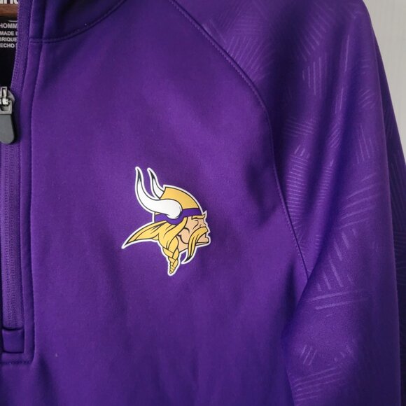 Fanatics NFL Minnesota Vikings Football Quarter Zip Sweatshirt, Men’s M, Purple - Picture 2 of 7